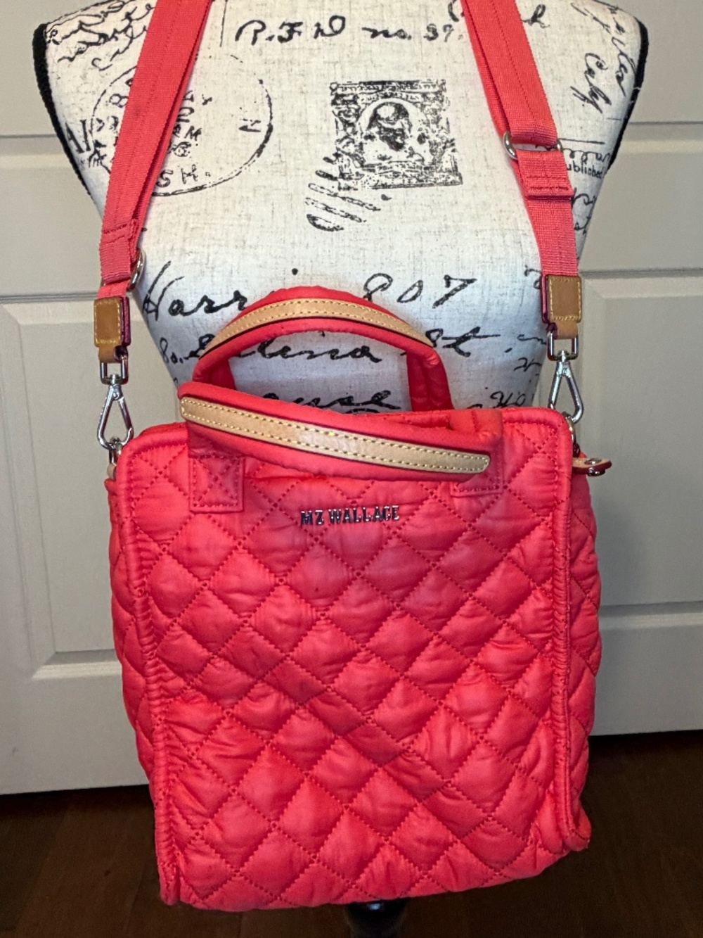 MZ Wallace Red Apple Mini Box Tote Bag